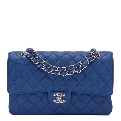 chanel classic blue caviar|Classic Handbags .